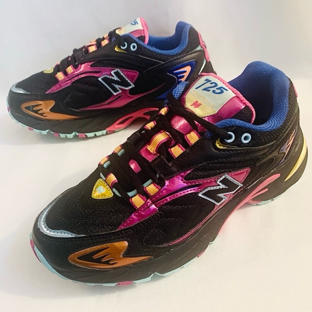 New Balance Women's Athletic Shoes - Black, Pink, and Blue Accents